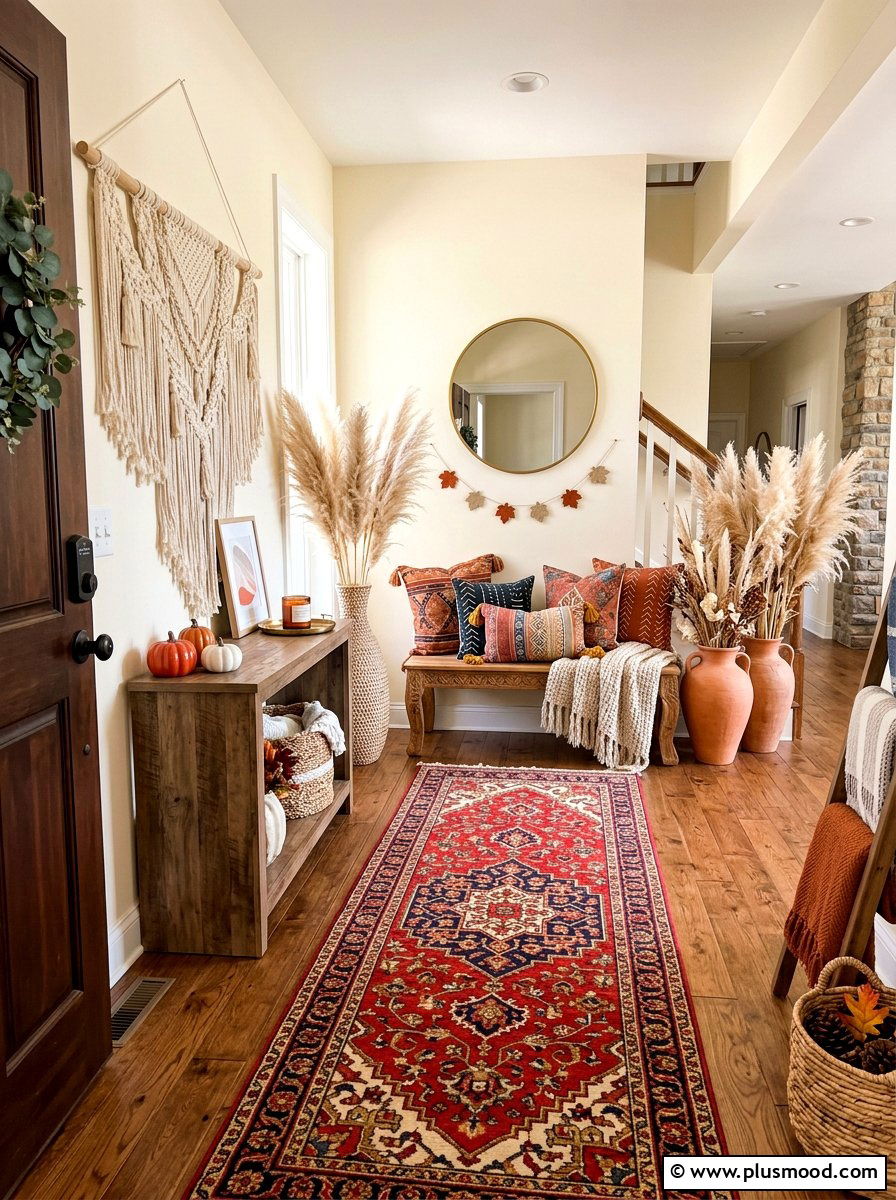 Boho Fall Foyer - 25 summer to fall entryway ideas