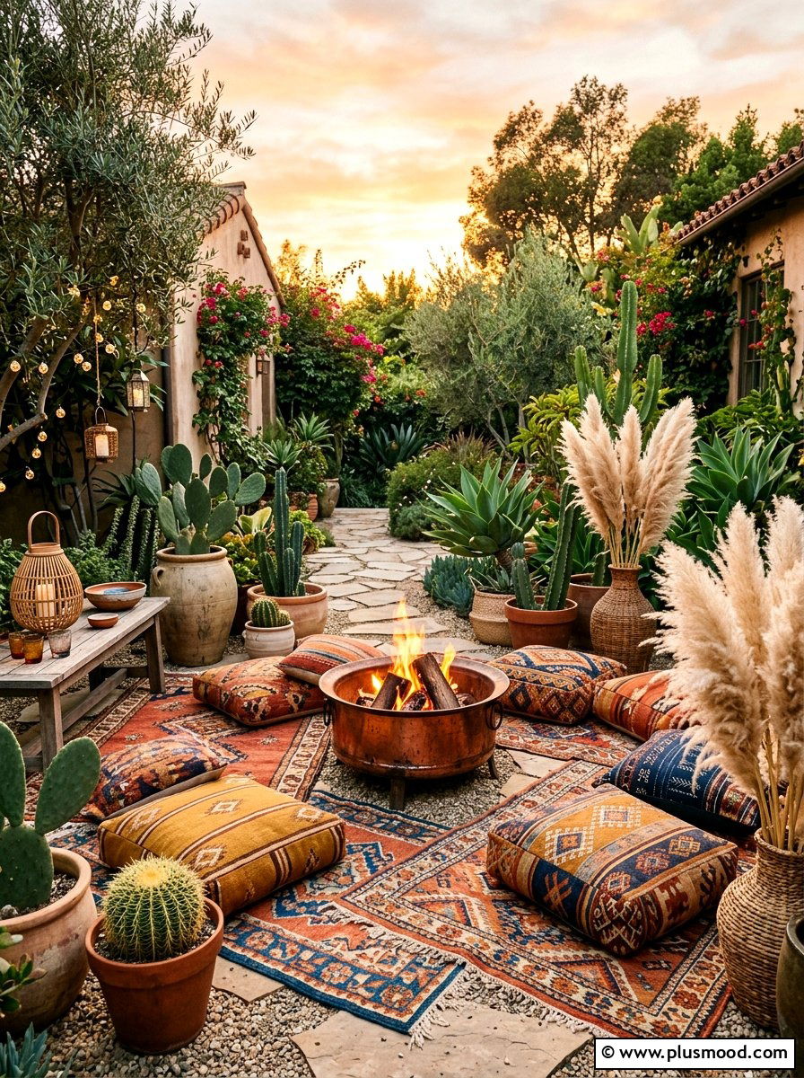 Boho Fire Pit Decor - 25 summer fire pit entertaining ideas