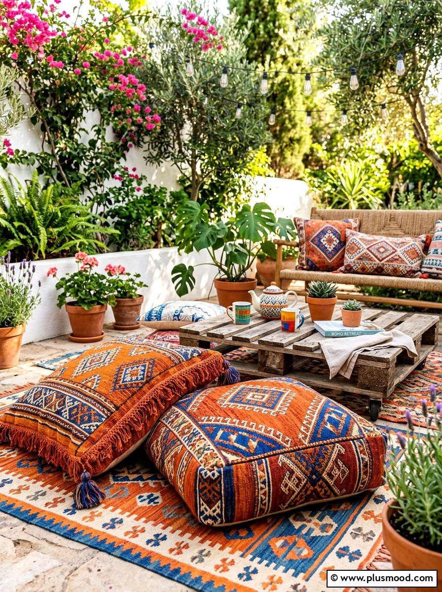 Boho Floor Cushions For Patio - 25 summer front porch decor ideas for apartments