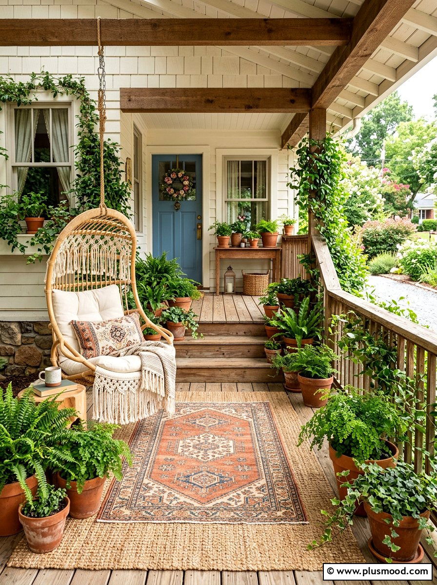 Boho Front Porch - 25 trending summer porch ideas