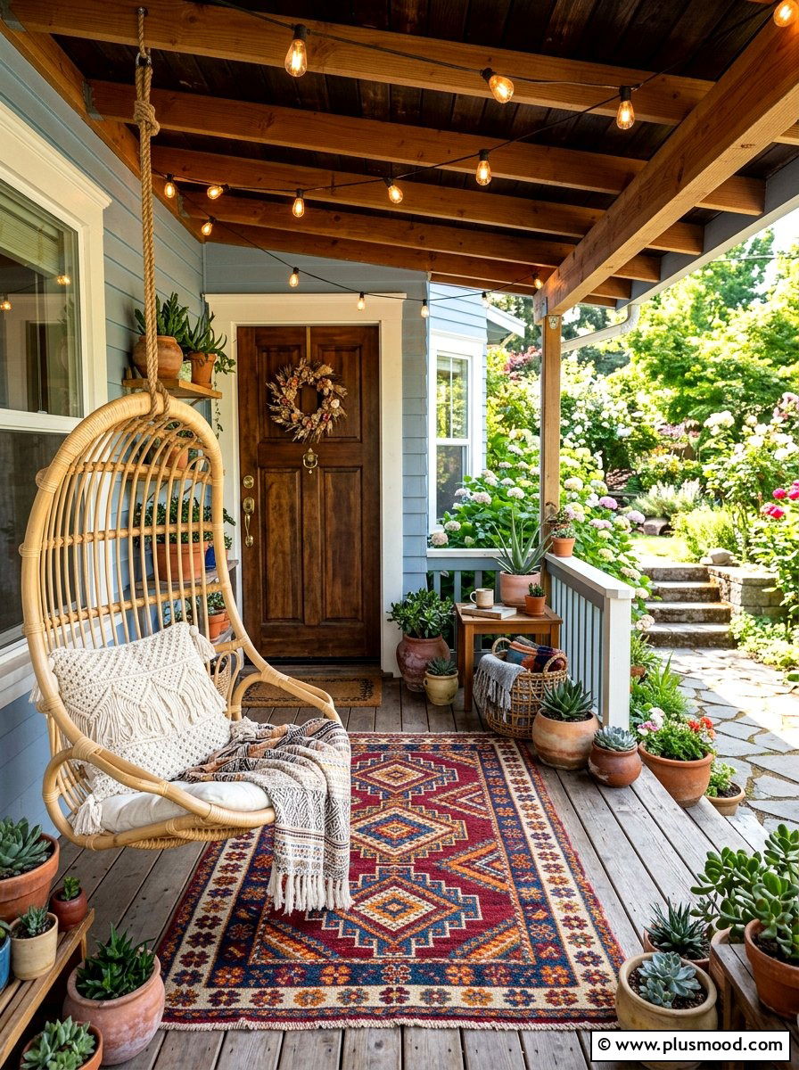 Boho Front Porch Style - 25 summer front porch entryway ideas