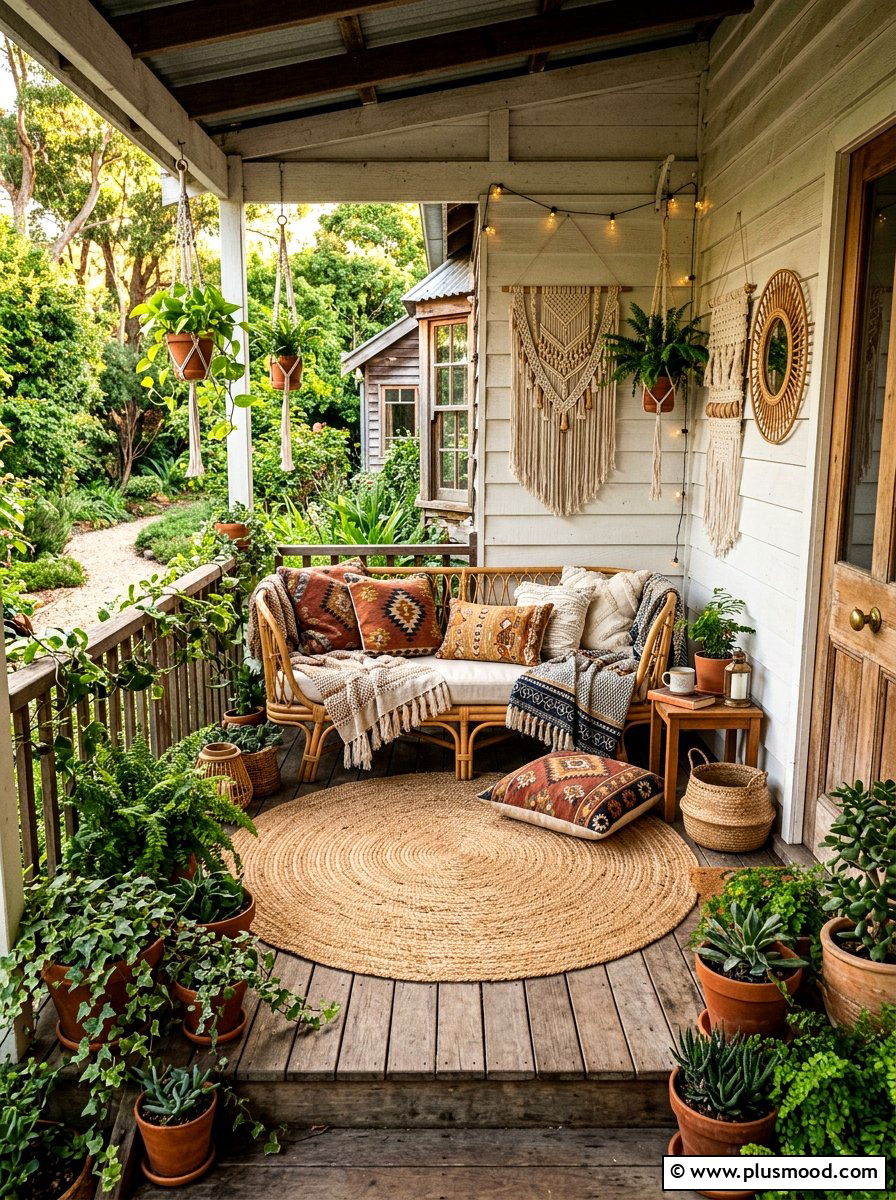 Boho Front Porch - 25 cozy summer porch ideas