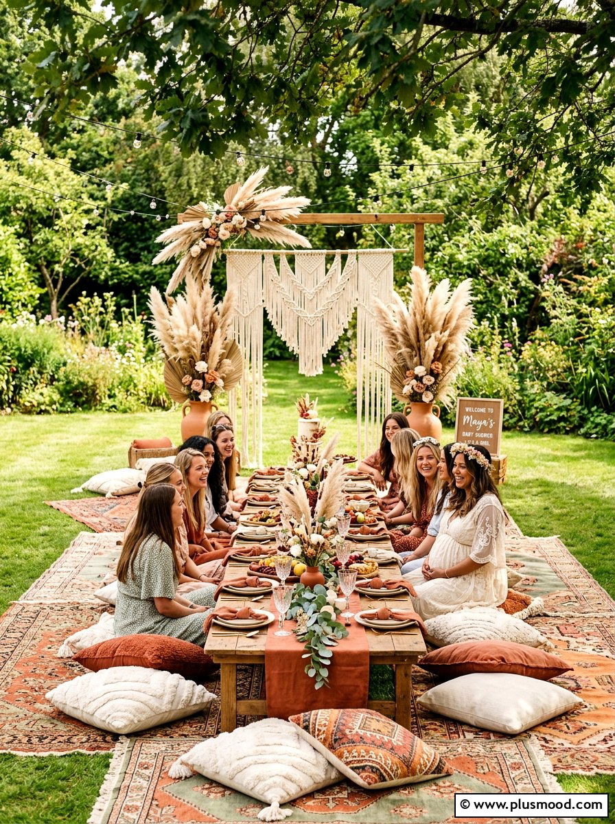 Boho Garden Baby Shower - 25 summer outdoor baby shower ideas