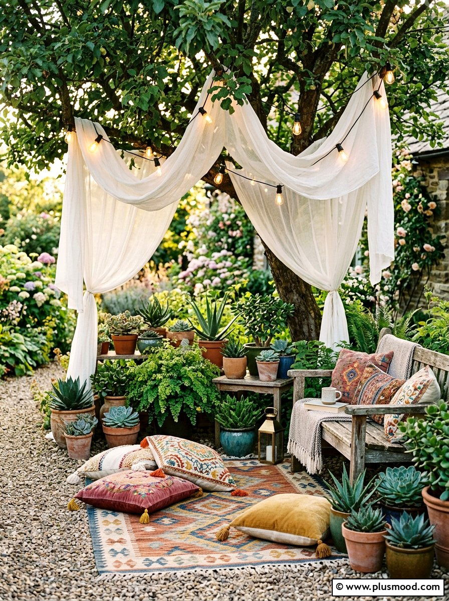 Boho Garden Nook - 25 beautiful summer home decor ideas
