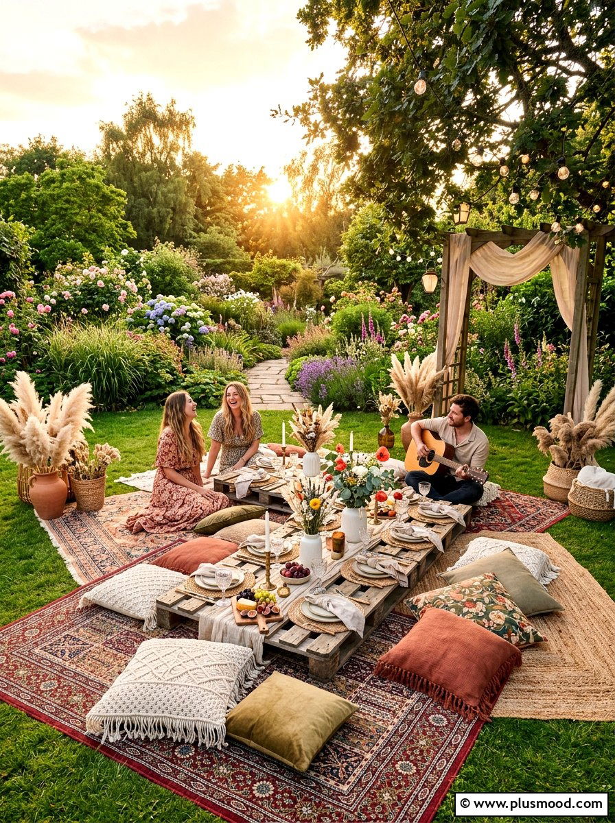 Boho Garden Picnic - 25 summer outdoor birthday party ideas