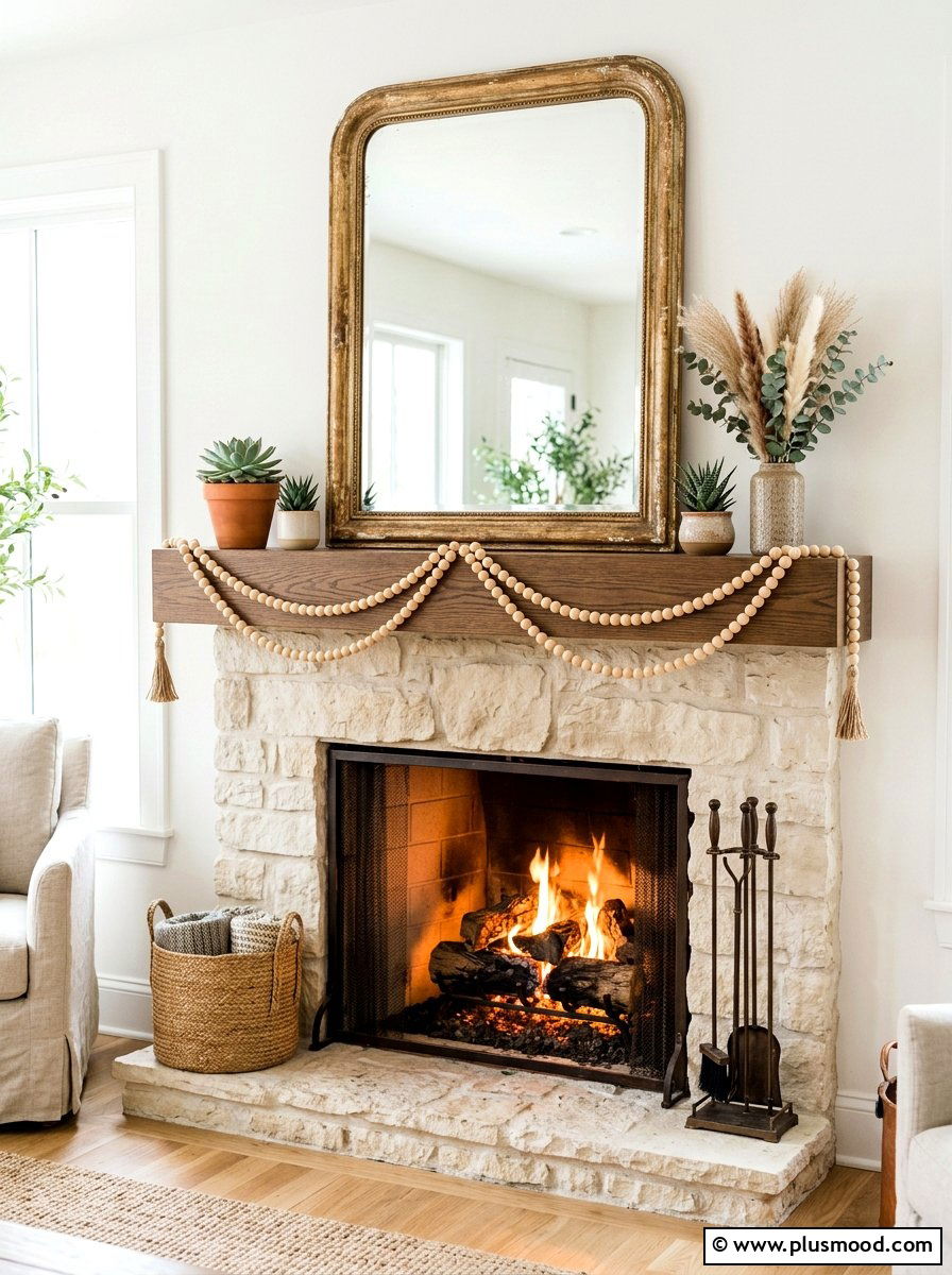 Boho Garland Mantel - 25 summer boho decor ideas
