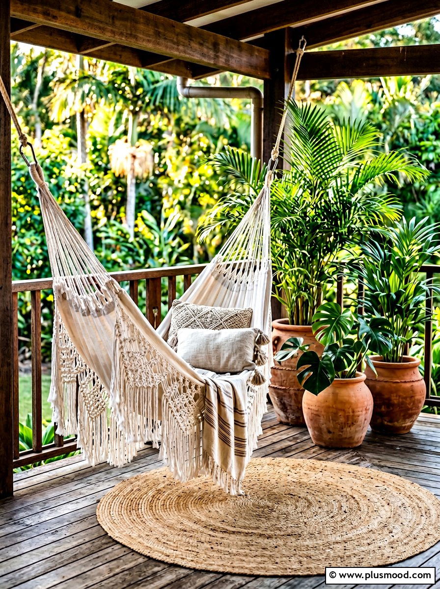 Boho Hammock - 25 viral summer porch ideas