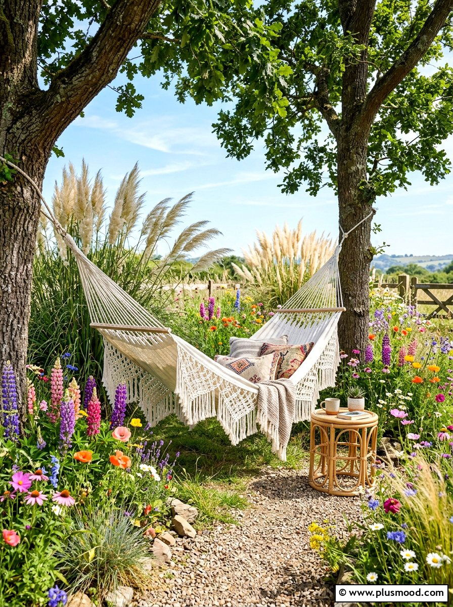 Boho Hammock Garden - 25 summer backyard retreat ideas