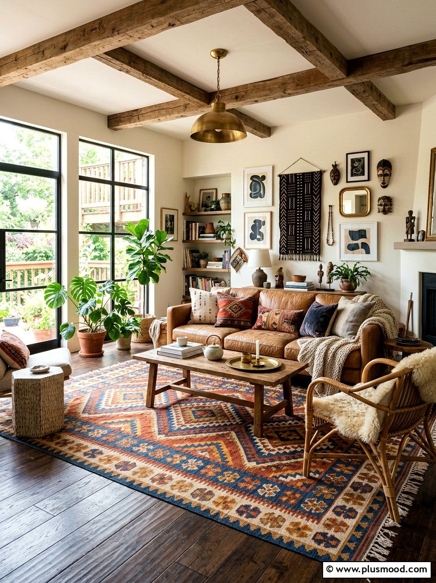 Boho Kilim Rug - 25 summer rug ideas for living room