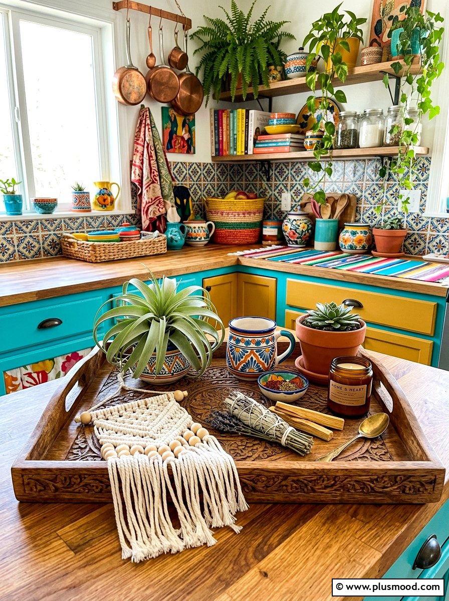 Boho Kitchen Tray - 25 summer kitchen tray decor ideas