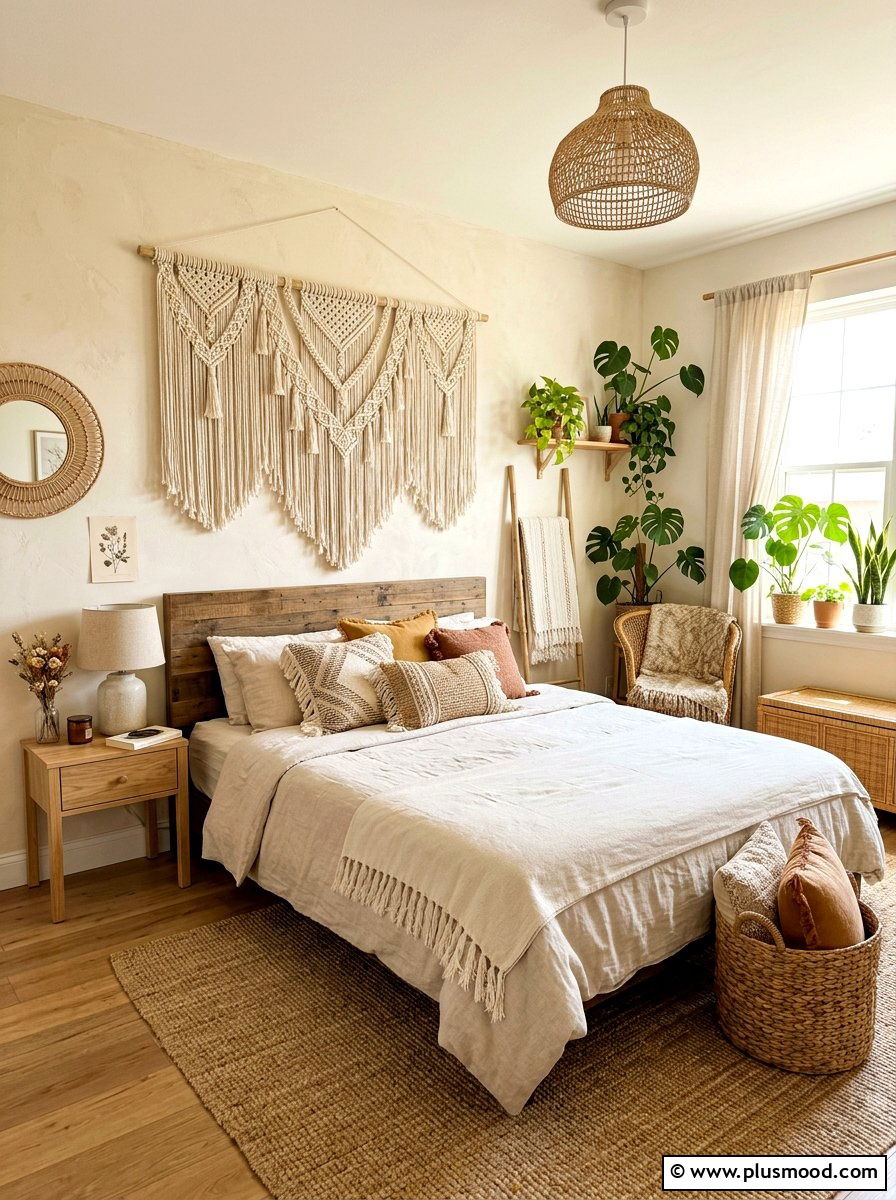 Boho Macrame Wall Hanging - 25 summer room refresh ideas for bedroom
