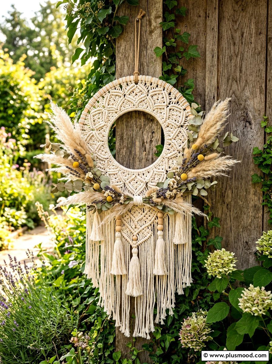 Boho Macrame Wreath - 25 summer wreath ideas for front door
