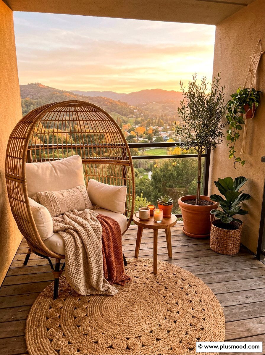 Boho Minimalist Balcony Setup - 25 summer minimal balcony ideas