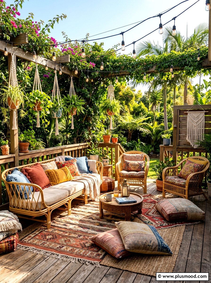 Boho Outdoor Lounge - 25 trending summer garden ideas