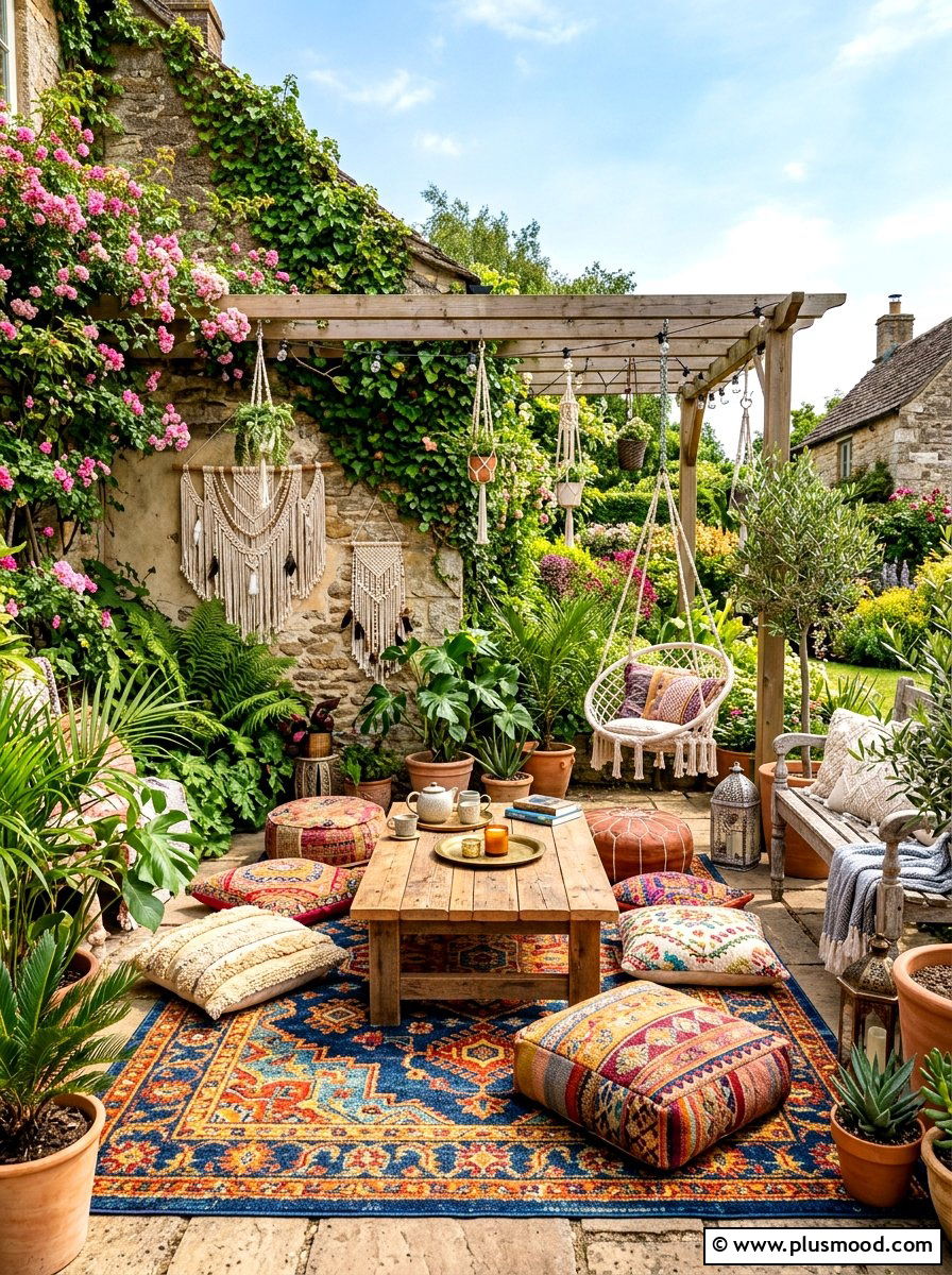 Boho Patio Lounge - 25 easy summer home ideas