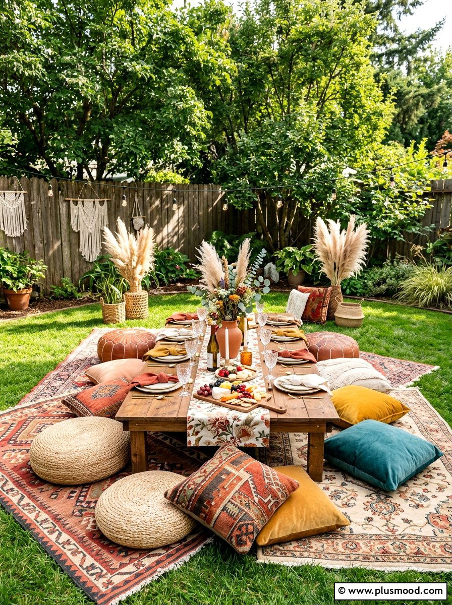 Boho Picnic Table - 25 summer brunch table ideas