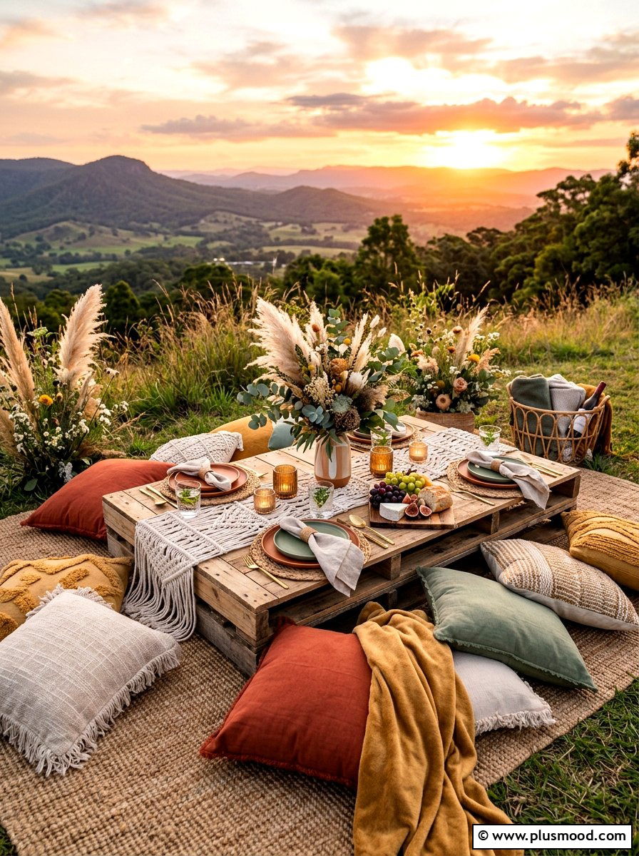 Boho Picnic Table - 25 summer tablescape ideas