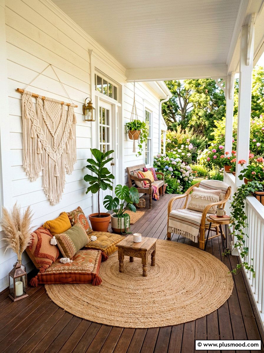 Boho Porch Decor - 25 summer front porch decor ideas for white house