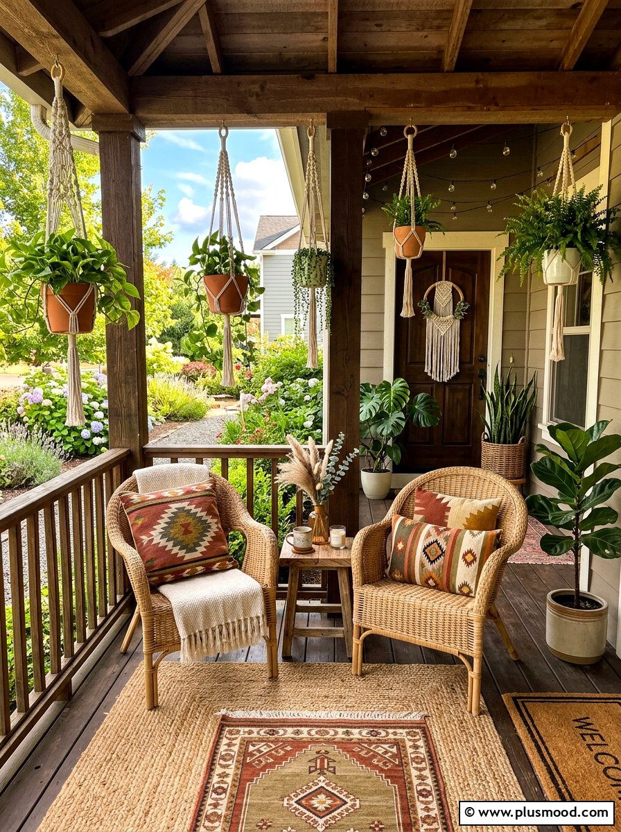 Boho Porch Decor - 25 summer front porch ideas on a budget