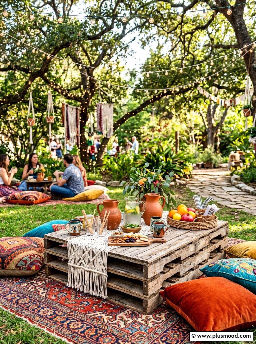 Boho Refreshment Area - 25 summer lemonade bar ideas