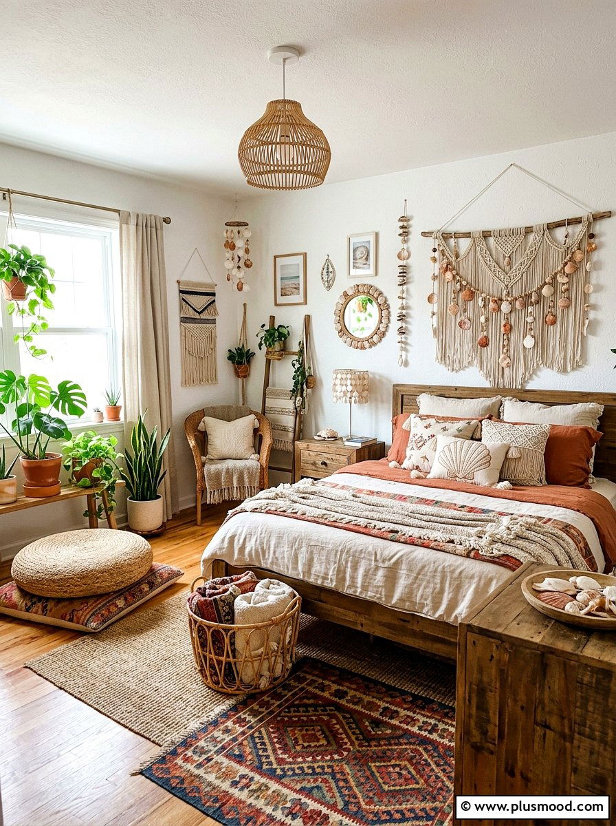 Boho Seashell Bedroom - 25 summer seashell bedroom decor ideas