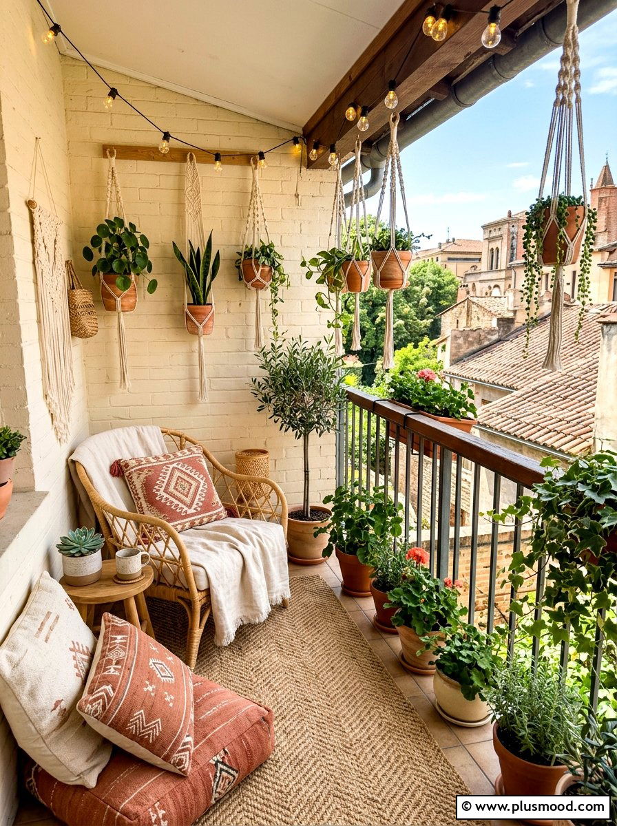Boho Small Balcony Decor - 25 summer small balcony ideas