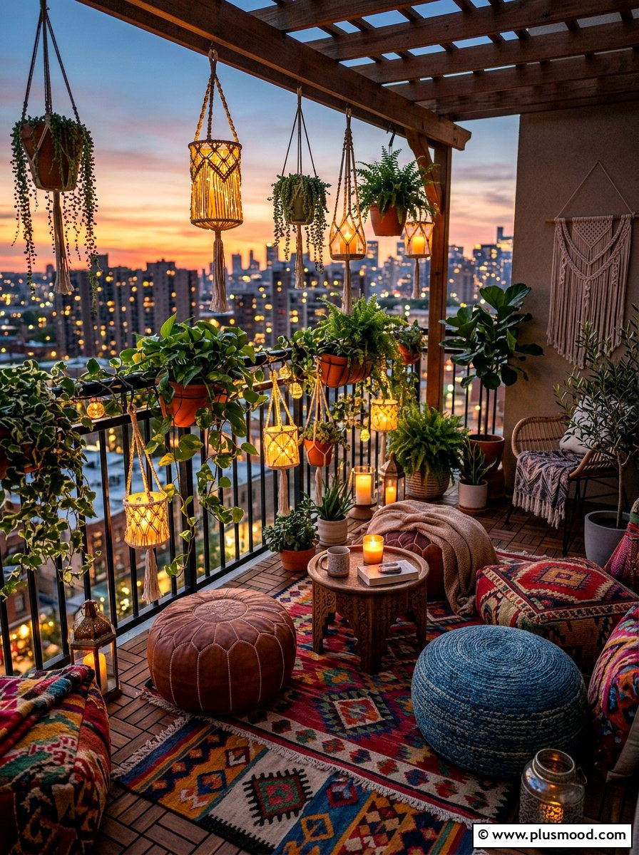 Boho Style Balcony - 25 summer home styling ideas