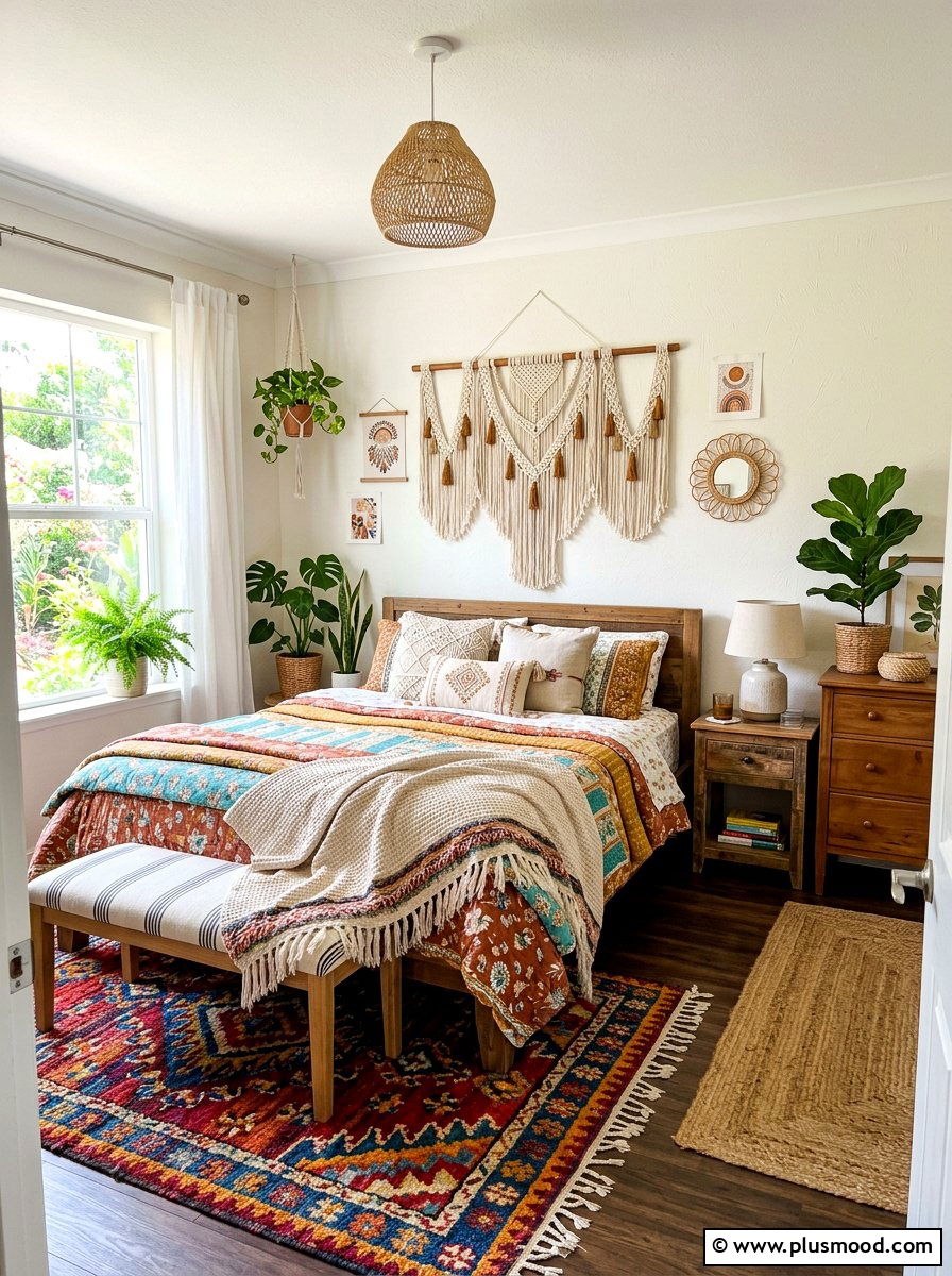Boho Summer Bedroom - 25 summer bedroom makeover ideas