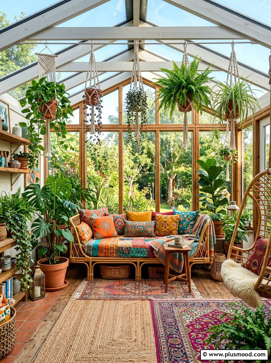 Boho Sunroom - 25 summer house decor ideas