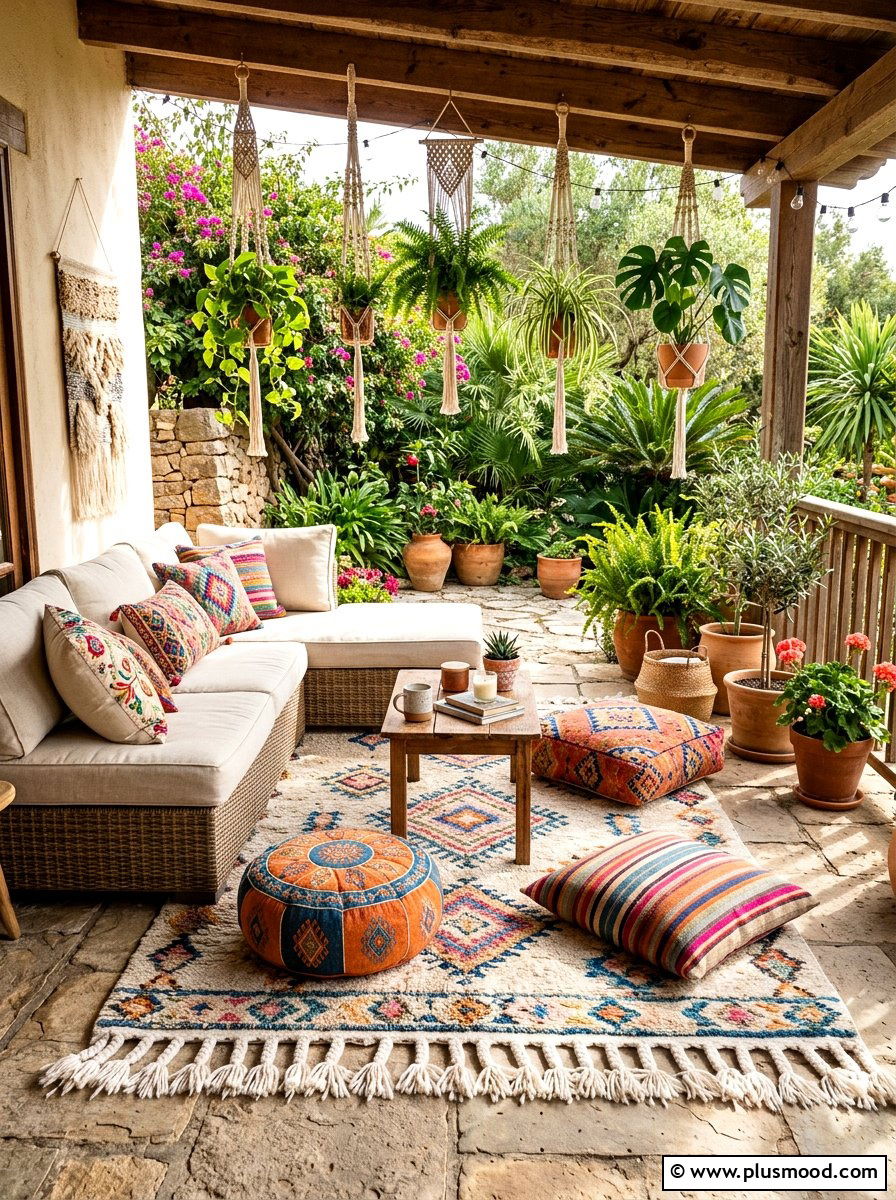 Boho Tassel Rug - 25 summer porch rug ideas