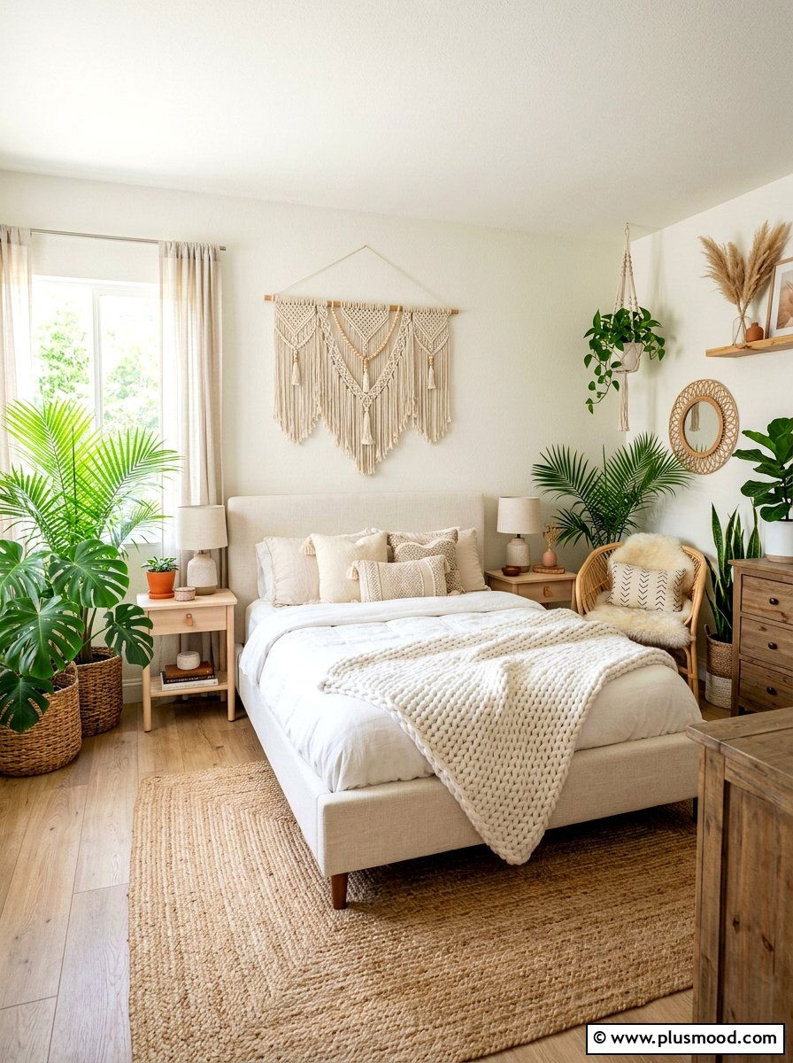 Boho White Bedroom - 25 white summer bedroom ideas