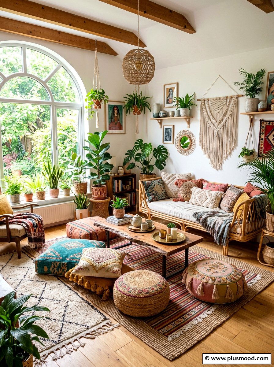 Boho chic summer lounge - 25 summer family room decor ideas