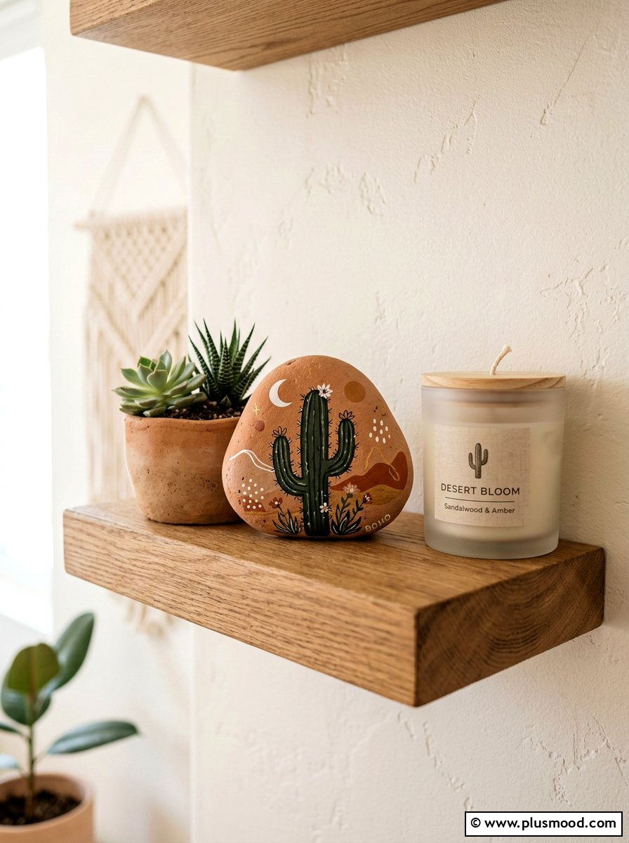 Boho desert rock - 25 painted rock ideas with positive affirmations