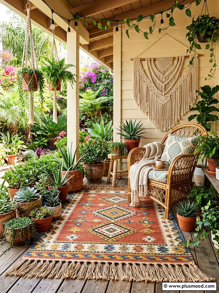 Boho fringe mat - 25 summer welcome mat ideas for summer