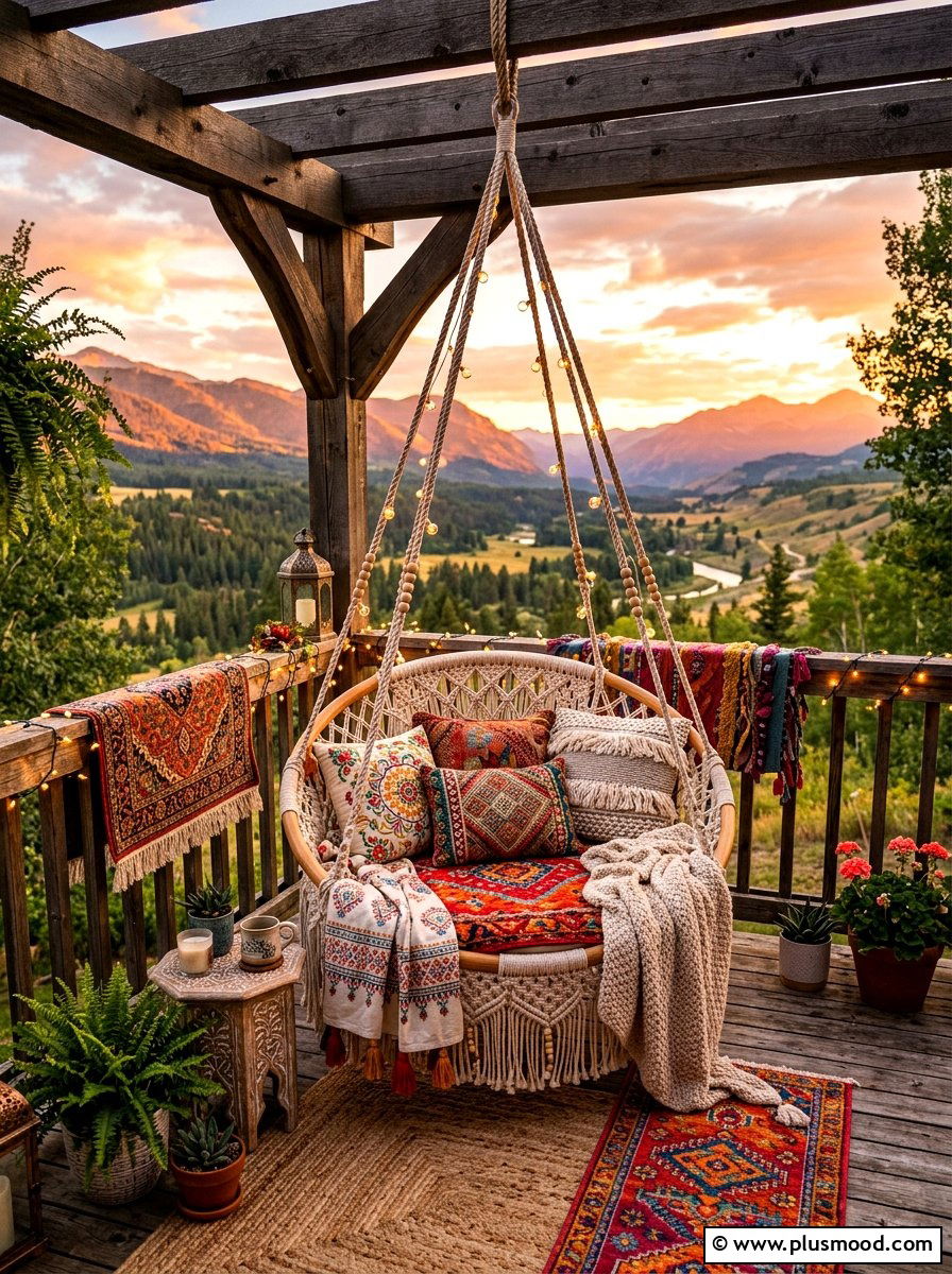 Boho hanging seat
