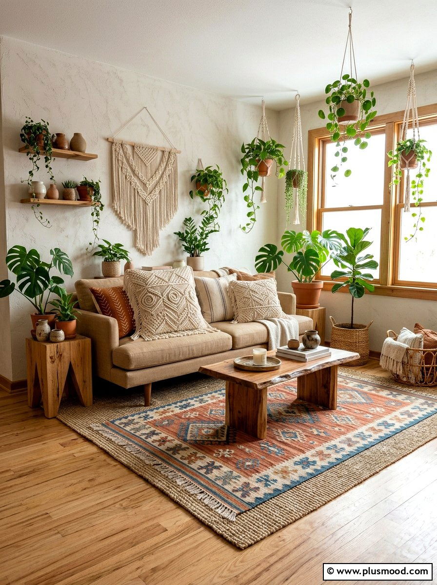 Boho macrame decorative cushions - 25 summer throw pillow ideas for living room
