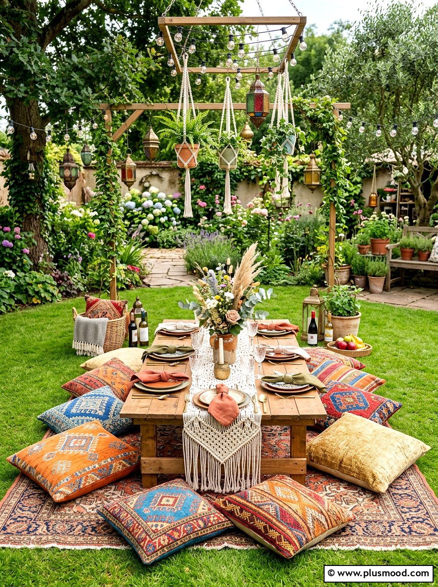 Boho outdoor dining - 25 summer entertaining table ideas