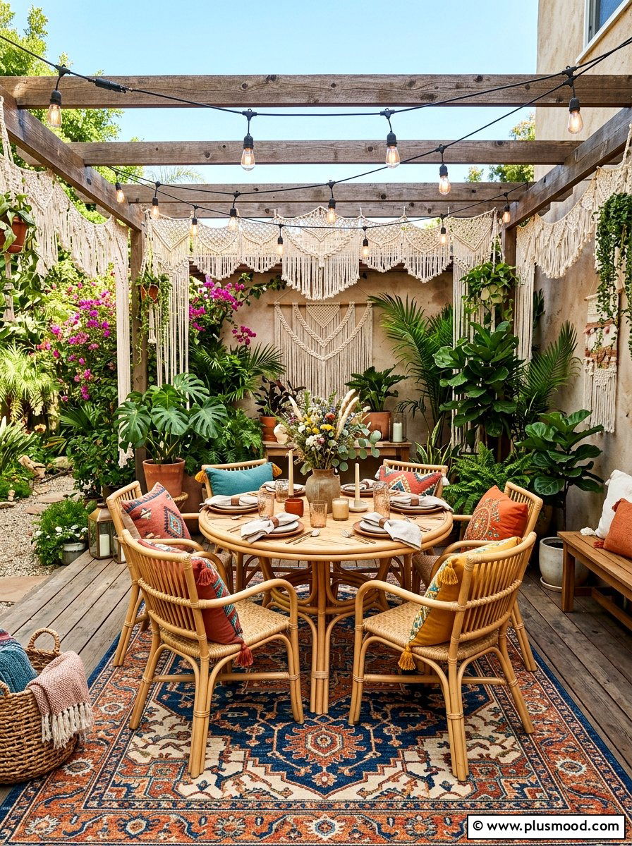 Boho patio dining - 25 summer patio dining ideas