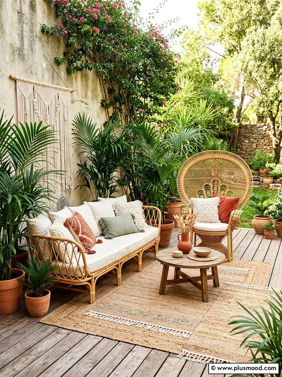 Boho patio furniture - 25 cozy summer patio ideas