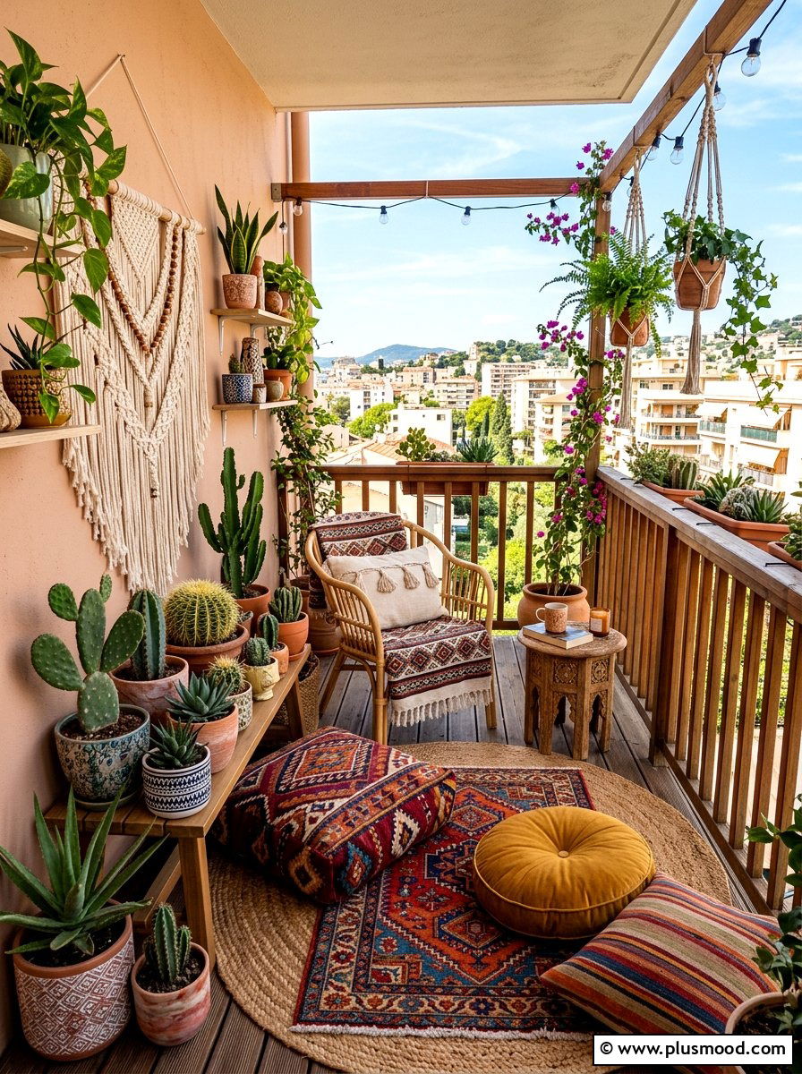 Boho style - 25 summer balcony decor ideas