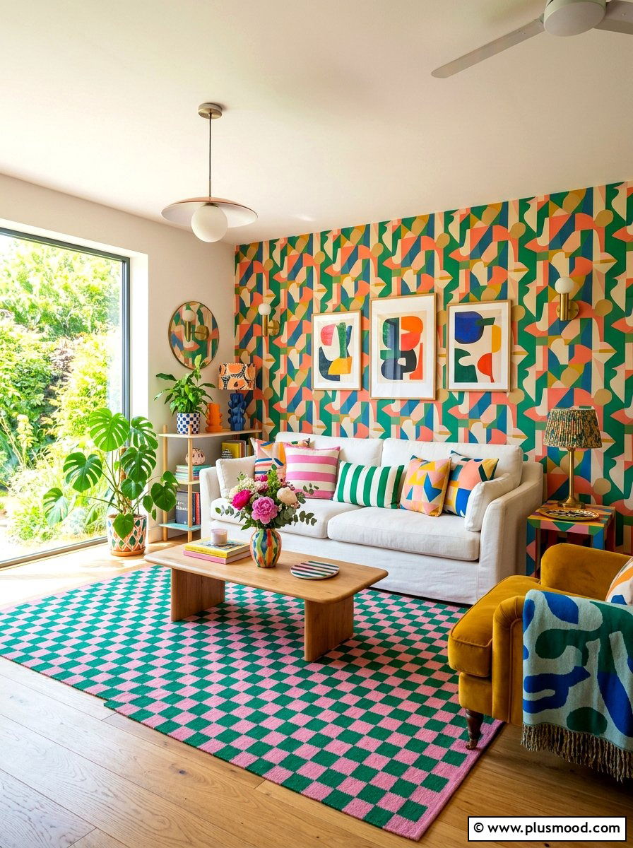 Bold Pattern Summer Living Room - 25 summer easy living room makeover ideas