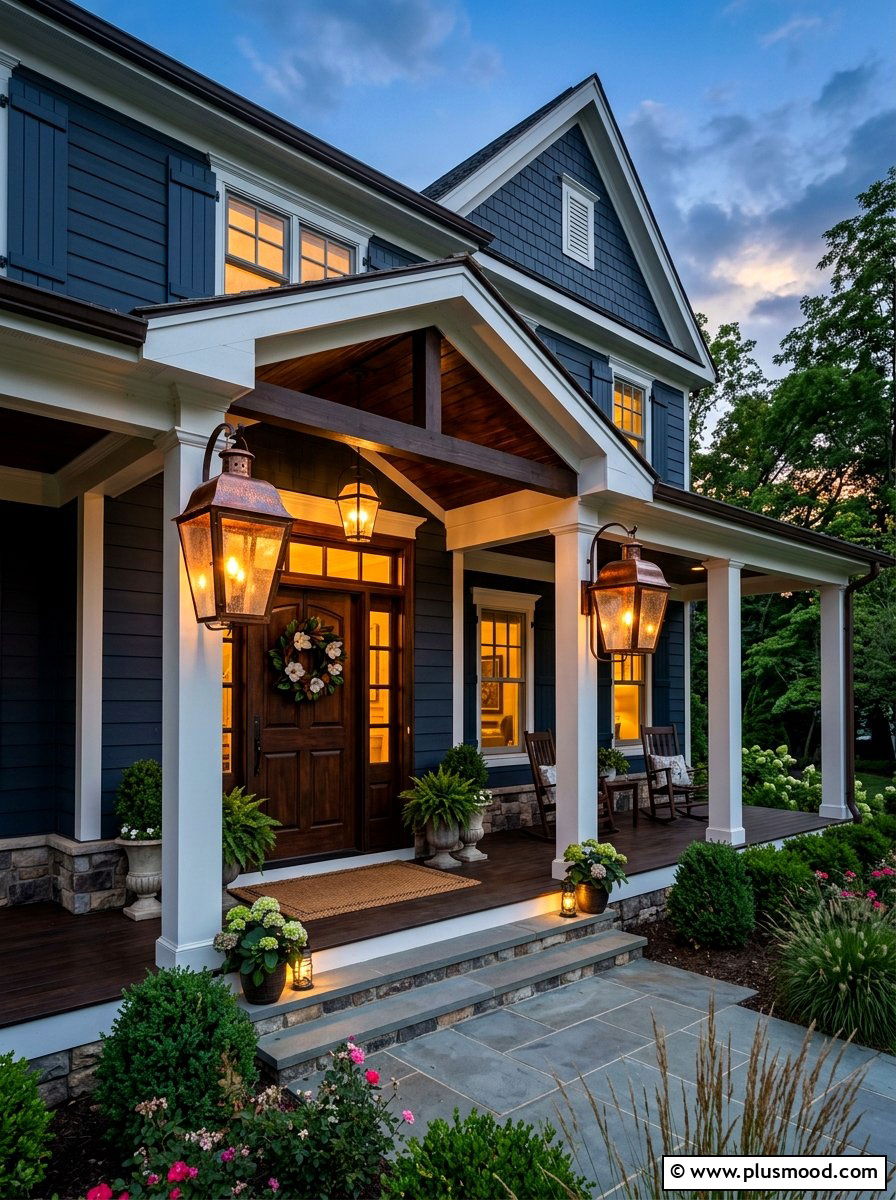 Bold porch lighting - 25 summer colorful curb appeal ideas