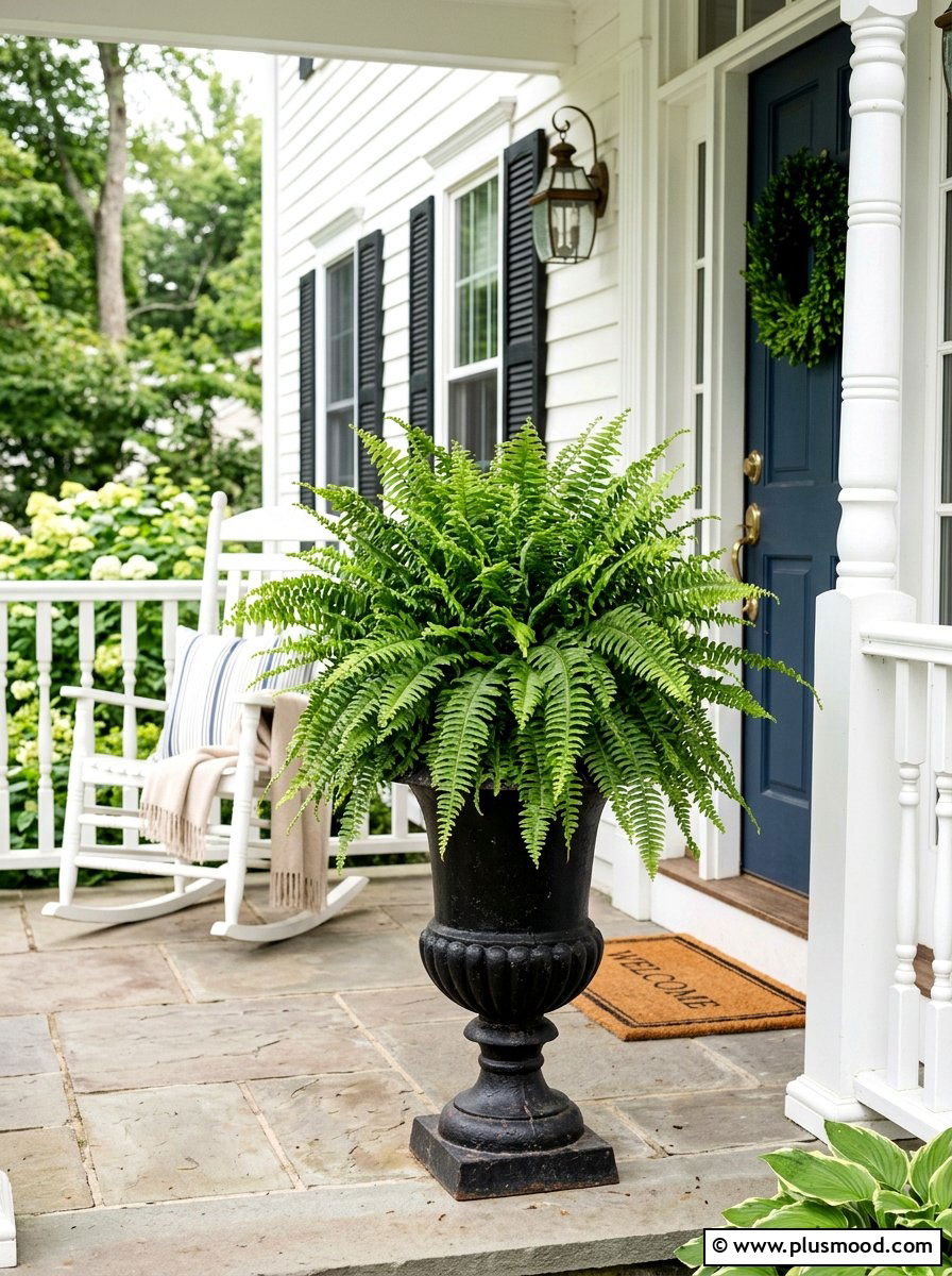 Boston Fern Porch Container - 25 summer container garden ideas