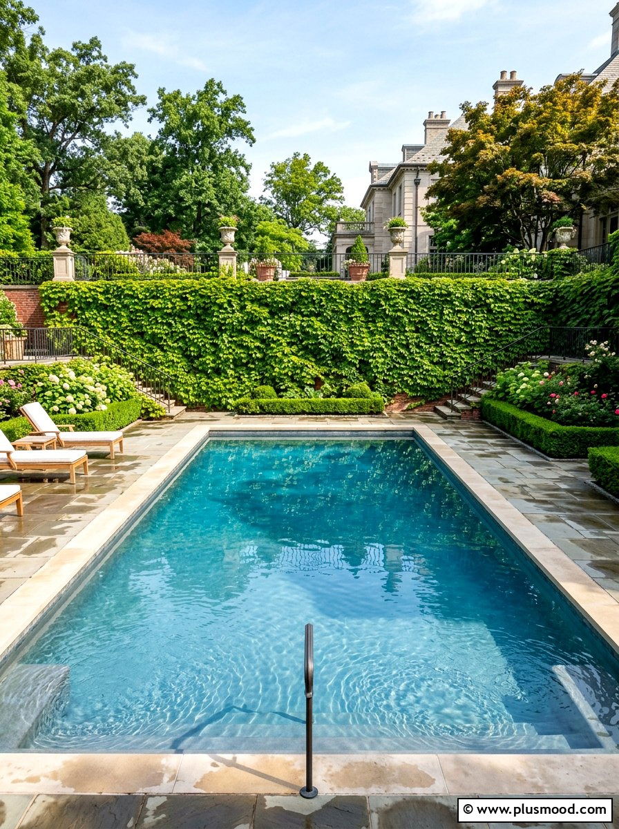 Boston Ivy Pool Wall Cover - 25 pool landscaping ideas with climbing plants