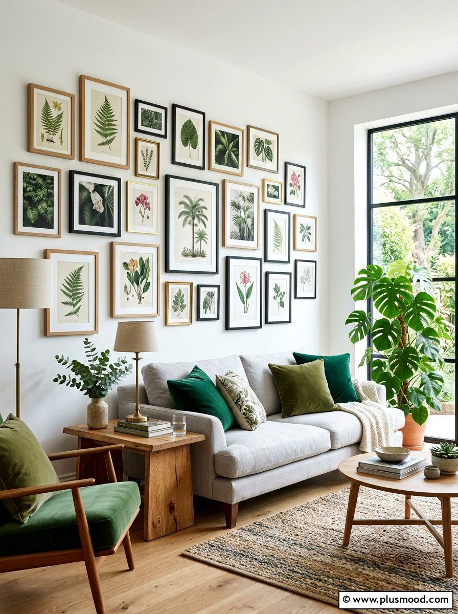 Botanical Art Living Room - 25 summer cottage living room ideas