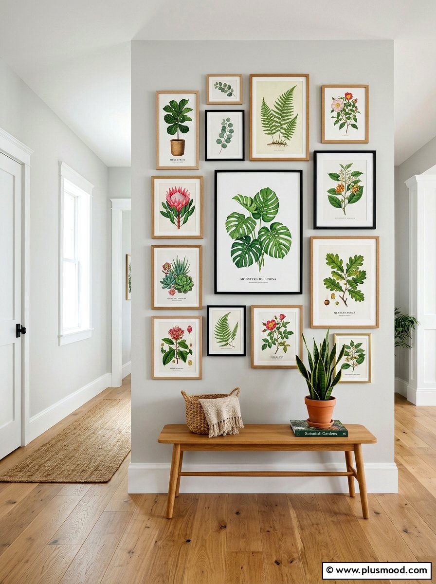 Botanical Gallery Wall - 25 summer boho decor ideas