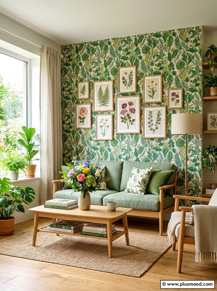 Botanical Inspired Living Room - 25 summer living room makeover ideas