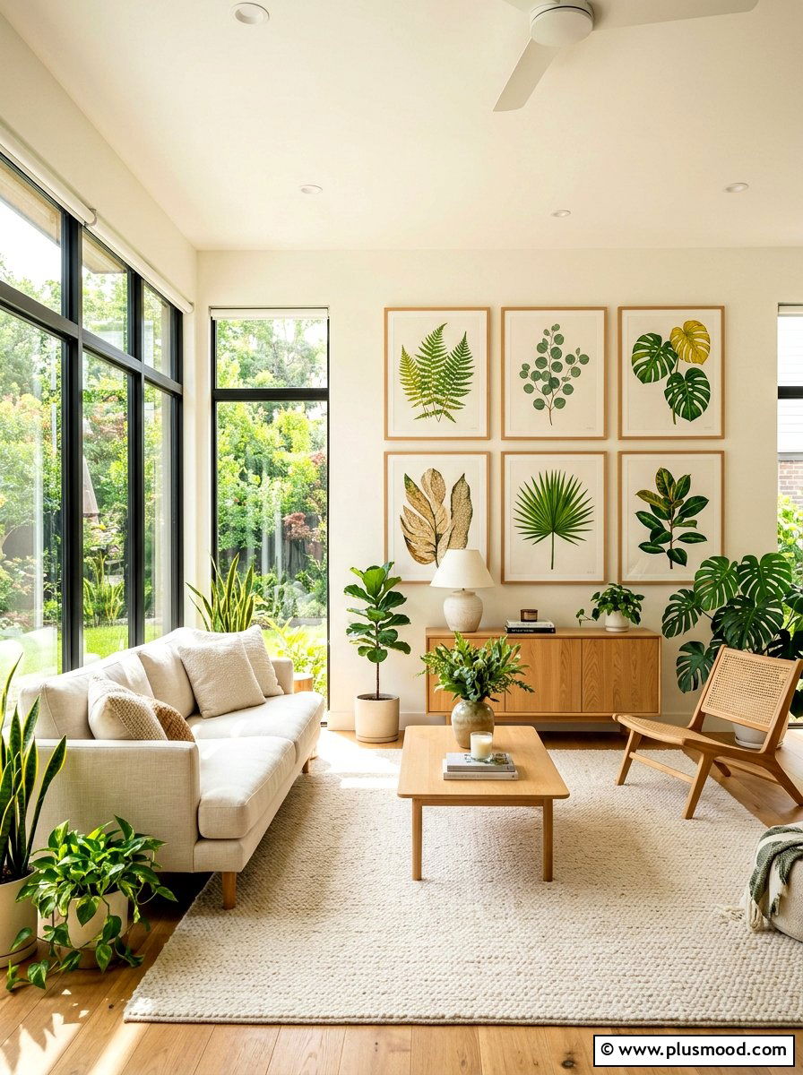 Botanical Leaf Print - 25 summer wall art ideas for living room