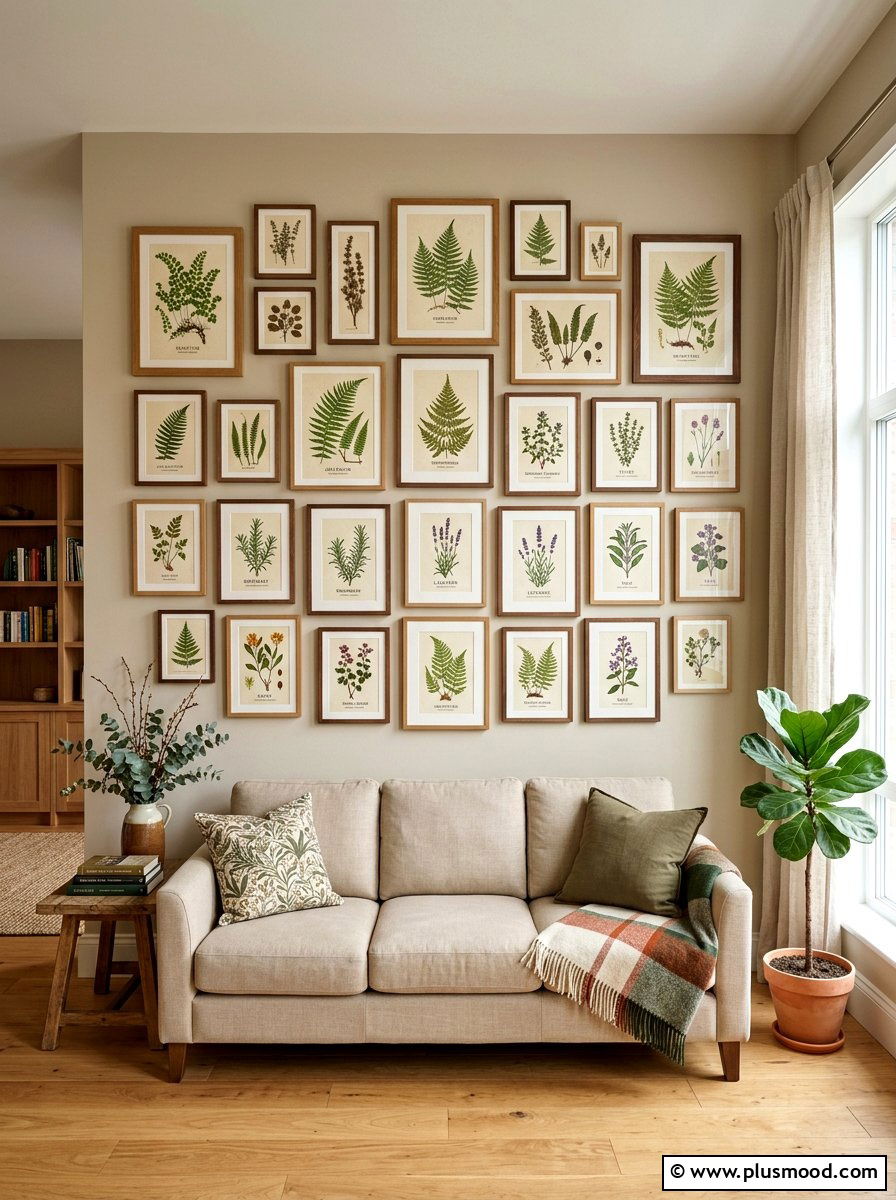 Botanical Print Wall Gallery - 25 summer transition decor ideas