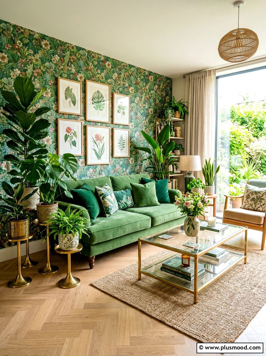 Botanical Summer Living Room - 25 summer easy living room makeover ideas